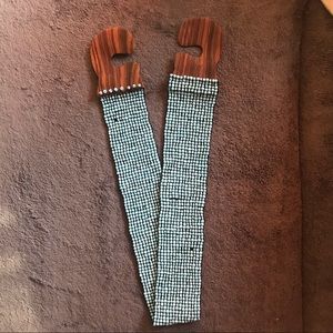 Beaded and wooden belt